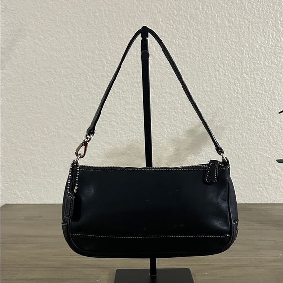 Coach 7785 Black Leather Hampton Demi Shoulder Bag - Picture 1 of 10